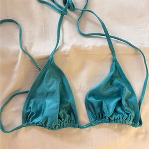 Aritzia TNA Teal Triangle Bikini Top